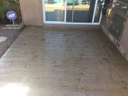 Wood Plank Stamped Patio