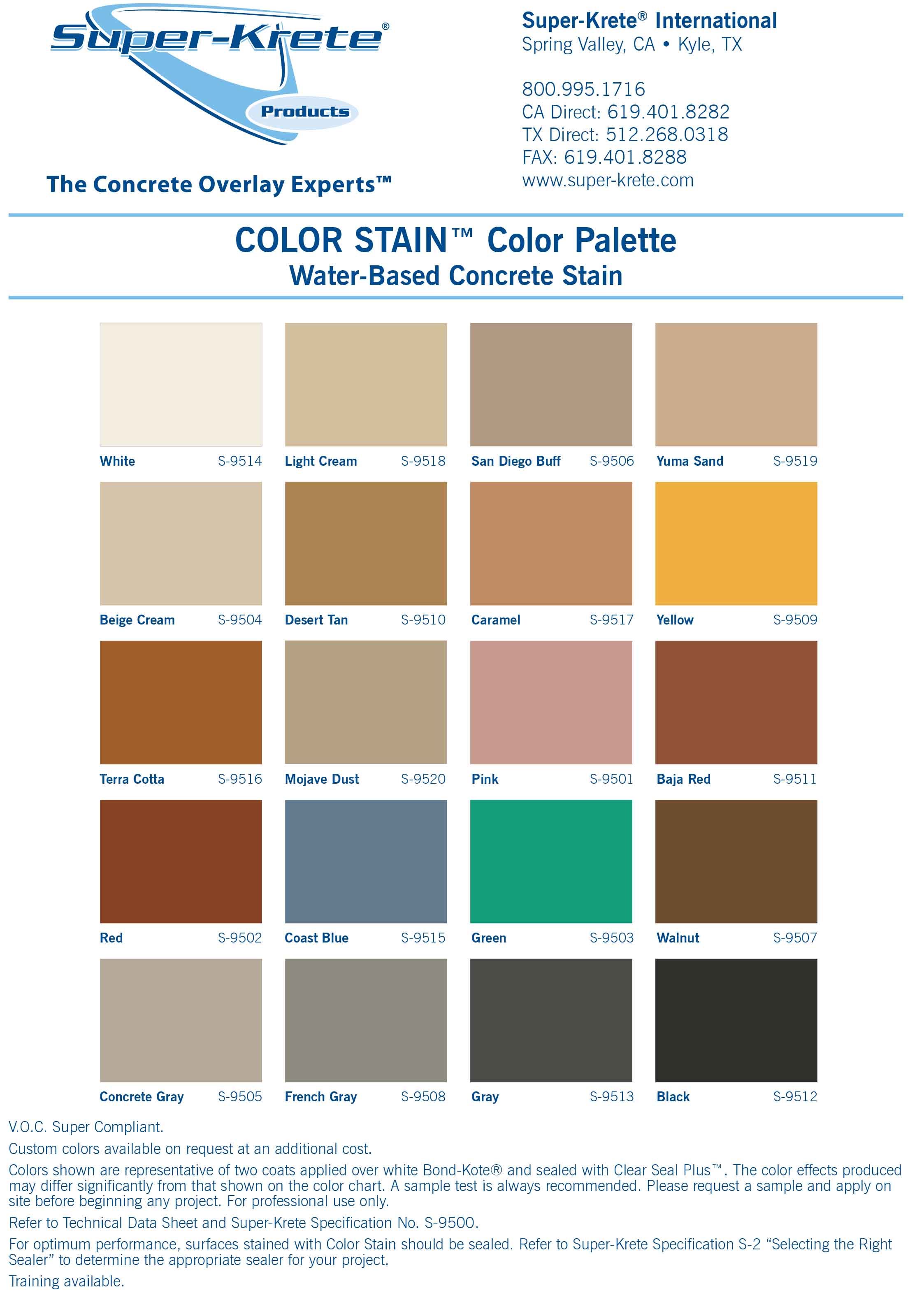 Seal Krete Color Chart